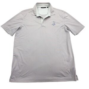 Greg Norman Polo Shirt Mens XL White Striped Pinehurst 1895 Short Sleeve Golf